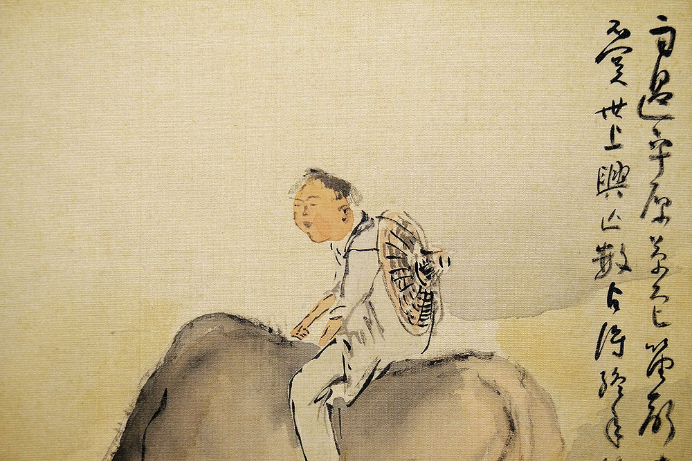 爆買い，最新作】 ＜CS4042＞【真作】橋本関雪 絹本肉筆画色紙／明治